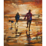 Family playing, 24" x 20", oil on canvas
