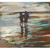 Washed beach, 13" x 14", pastel
